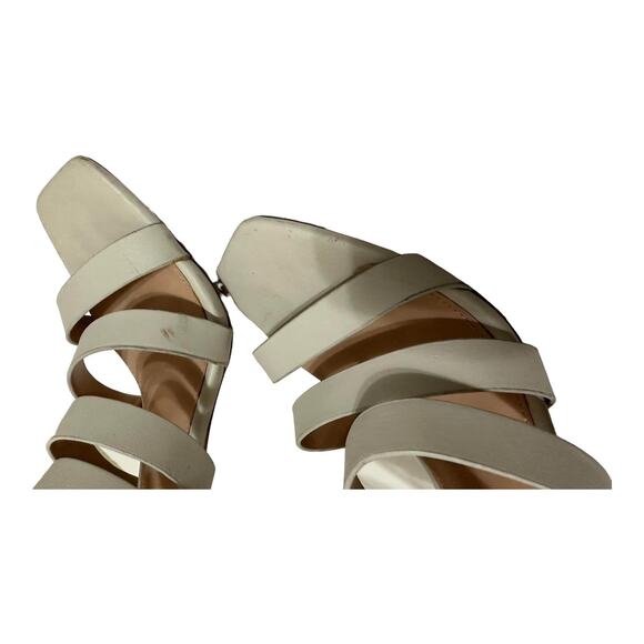 Charles David Velma White Caged Leather Strappy Heels Sandals Size‎ 7.5 - Picture 4 of 8
